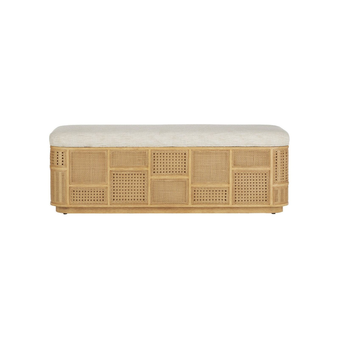 Anisa Sea Sand Storage Bench, Dunmeyer Parchment