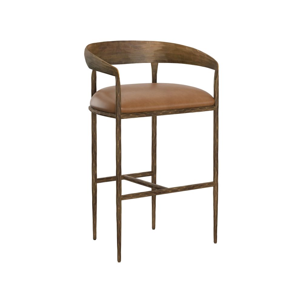 Bar & Counter Stools Zanatta Barstool - Tan Leather