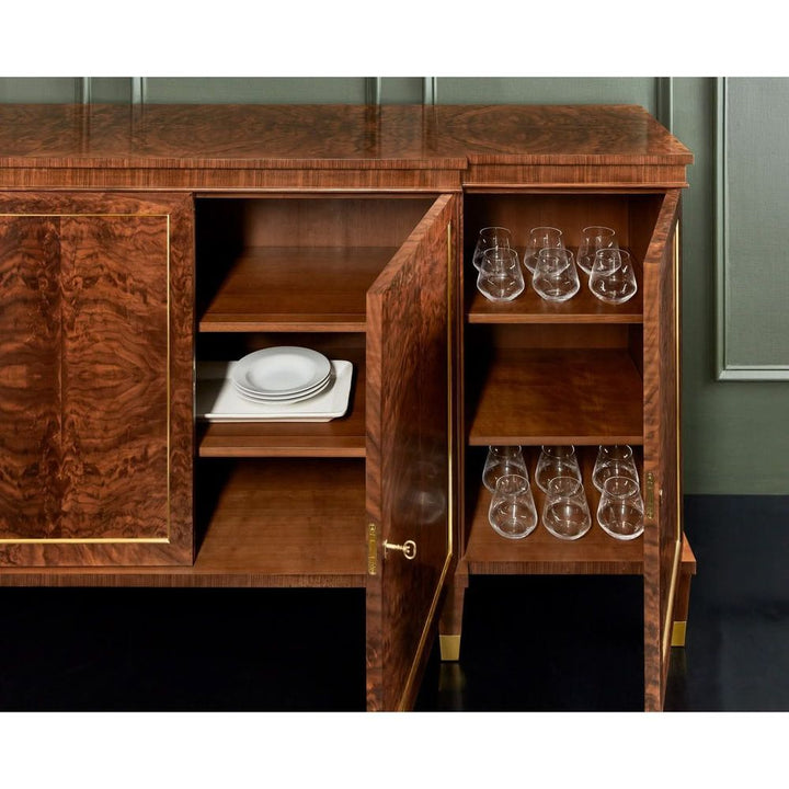 Sideboards & Credenzas Large Walnut Breakfront Cabinet