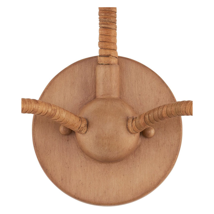 Saxon Double-Light Tan Wall Sconce