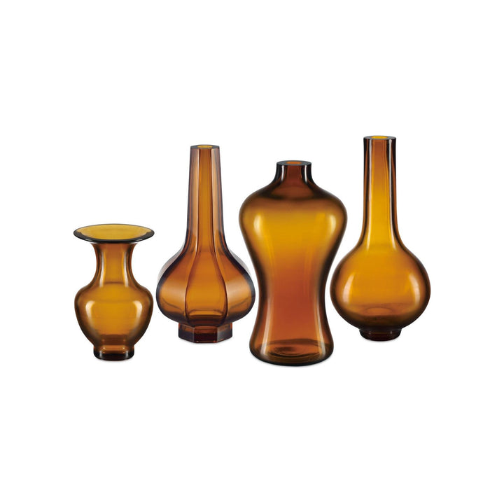 Amber & Gold Peking Stem Vase