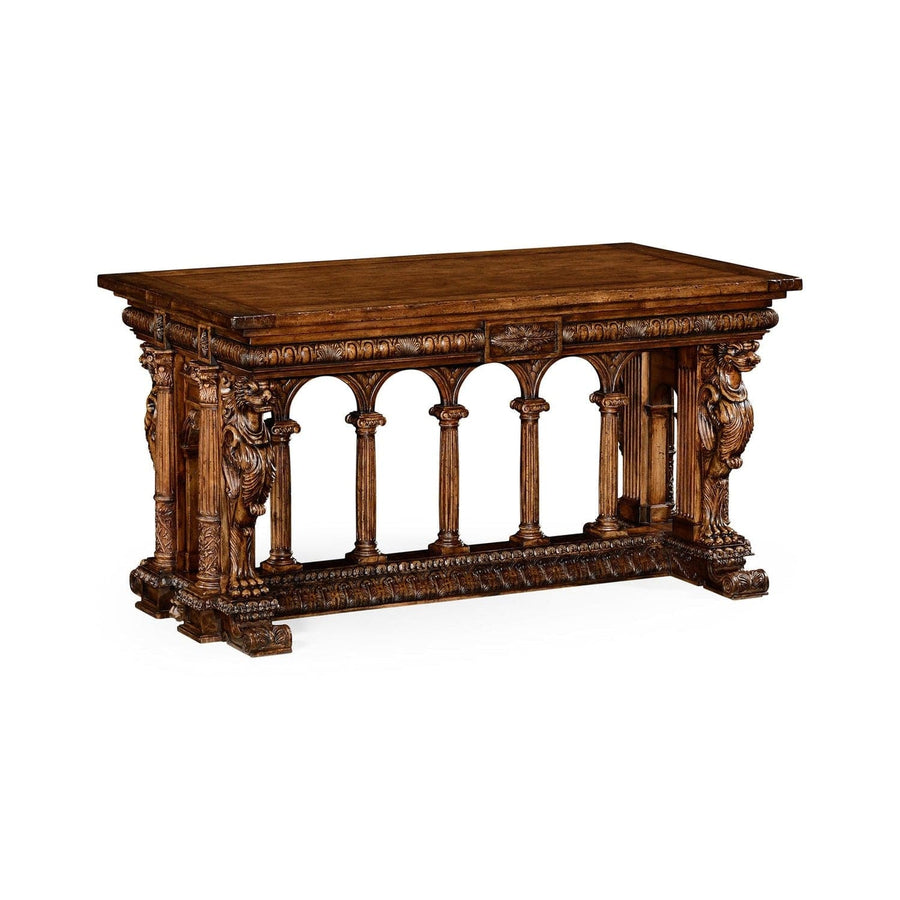 French renaissance style library table-Jonathan Charles-JCHARLES-494780-MWA-Console Tables-1-France and Son