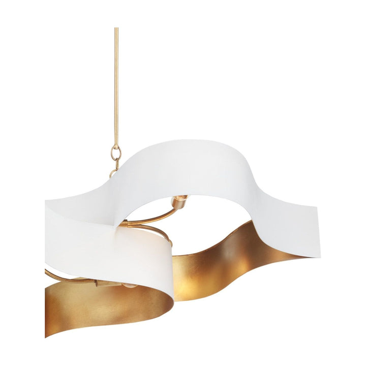 Grand Lotus White Oval Chandelier