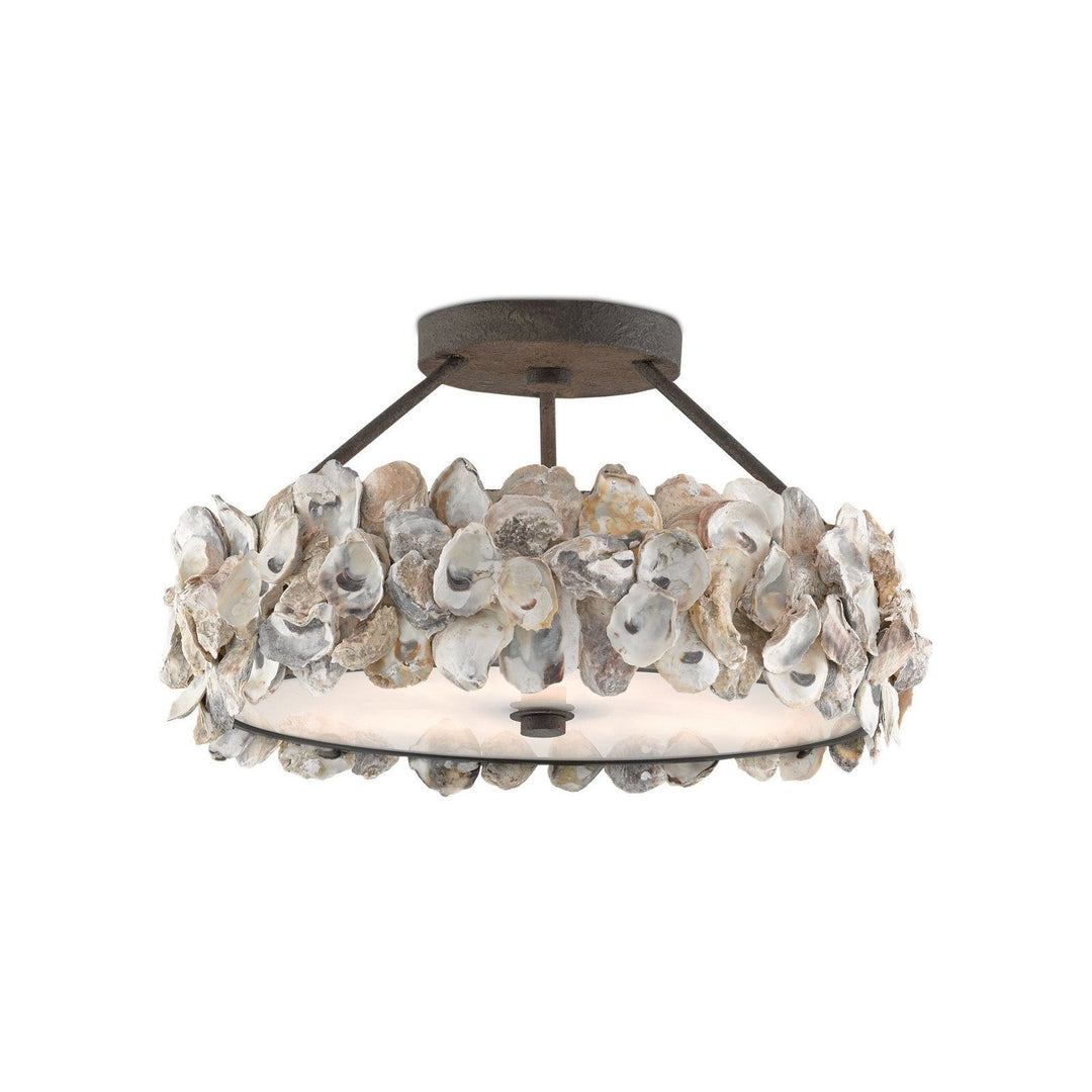 Oyster Shell Semi-Flush Mount