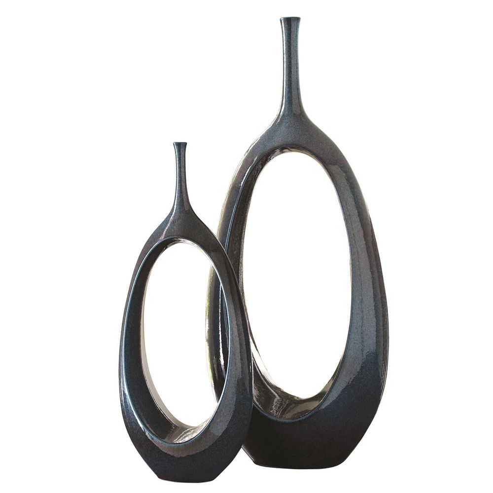 Open Oval Ring Vase-Celestial-Lg