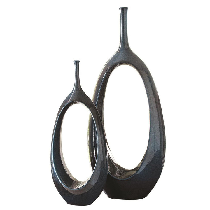 Open Oval Ring Vase-Celestial-Lg