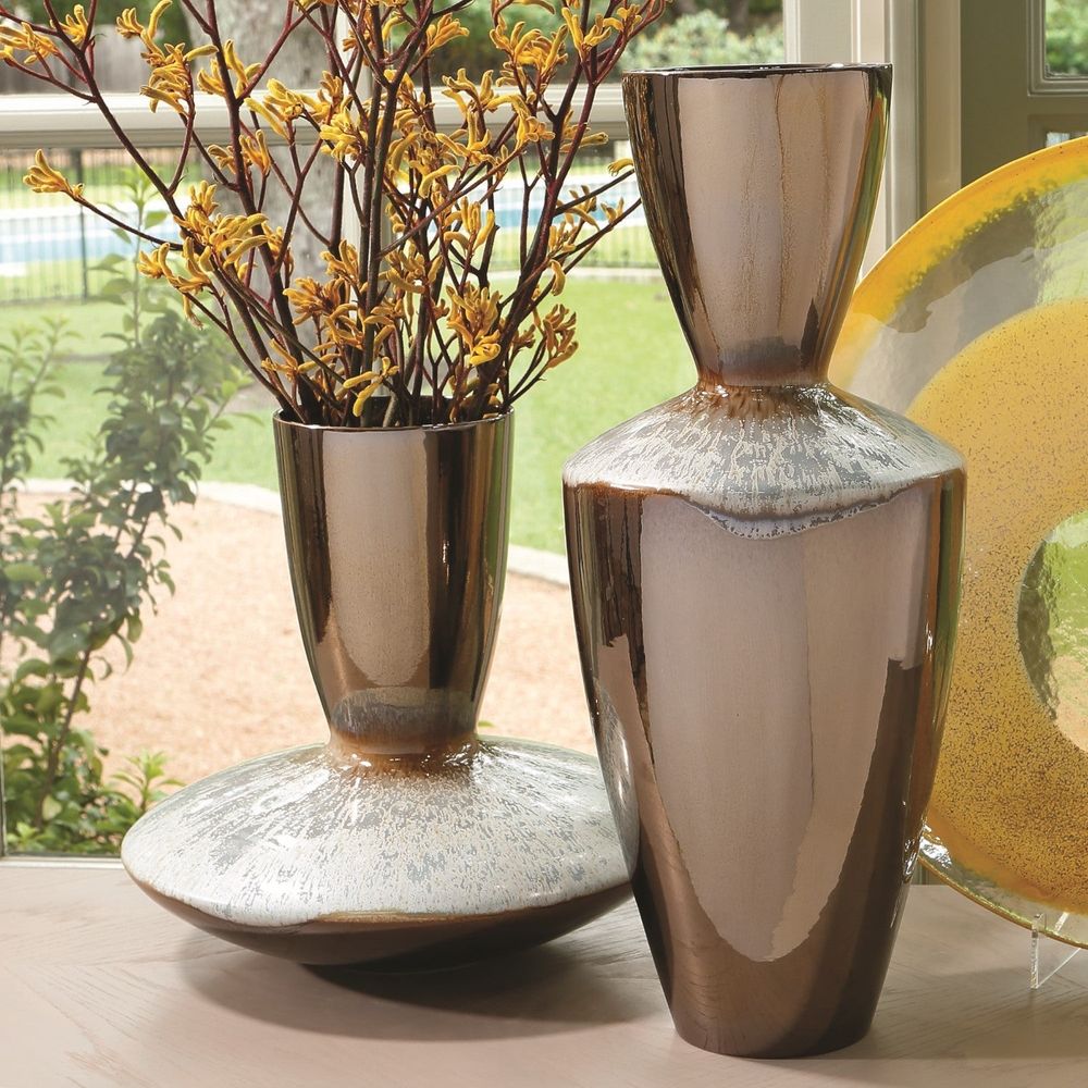 Martas Vase-Bronze Reactive Blue-Low