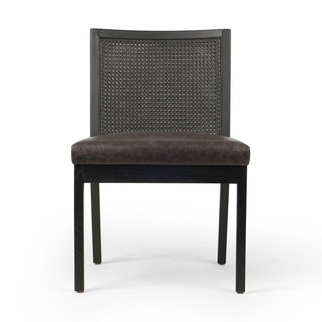 Isabella Cane Armless Dining Chair - Brushed Ebony - Sonoma Black