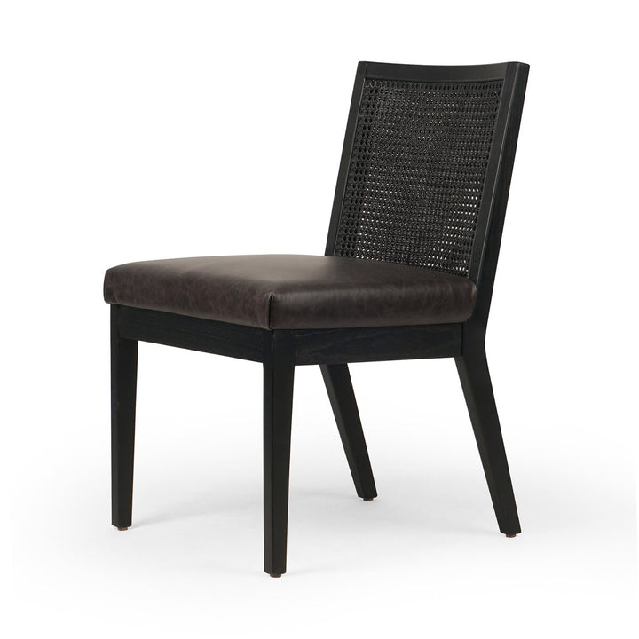 Isabella Cane Armless Dining Chair - Brushed Ebony - Sonoma Black