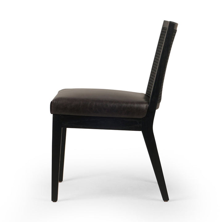 Isabella Cane Armless Dining Chair - Brushed Ebony - Sonoma Black