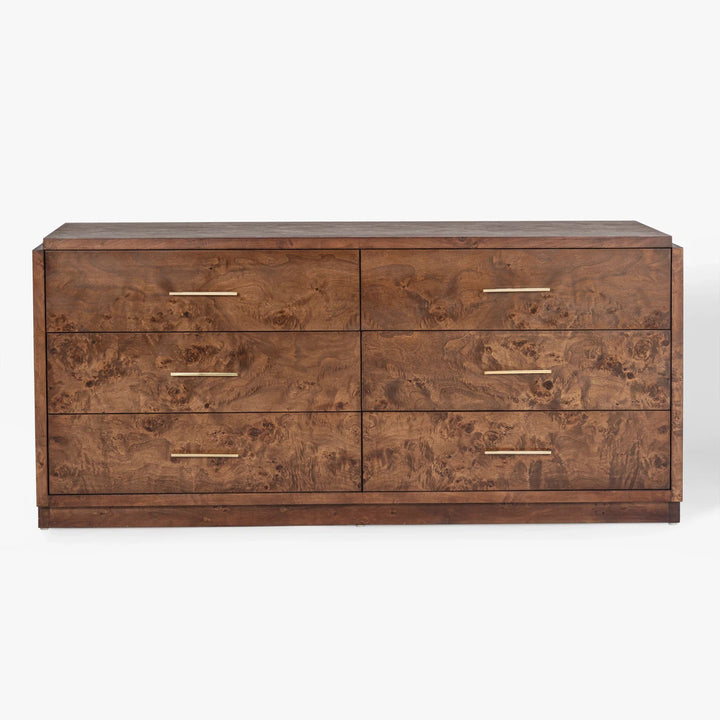 Wesley Burl 6-Drawer Dresser - Dark Burl