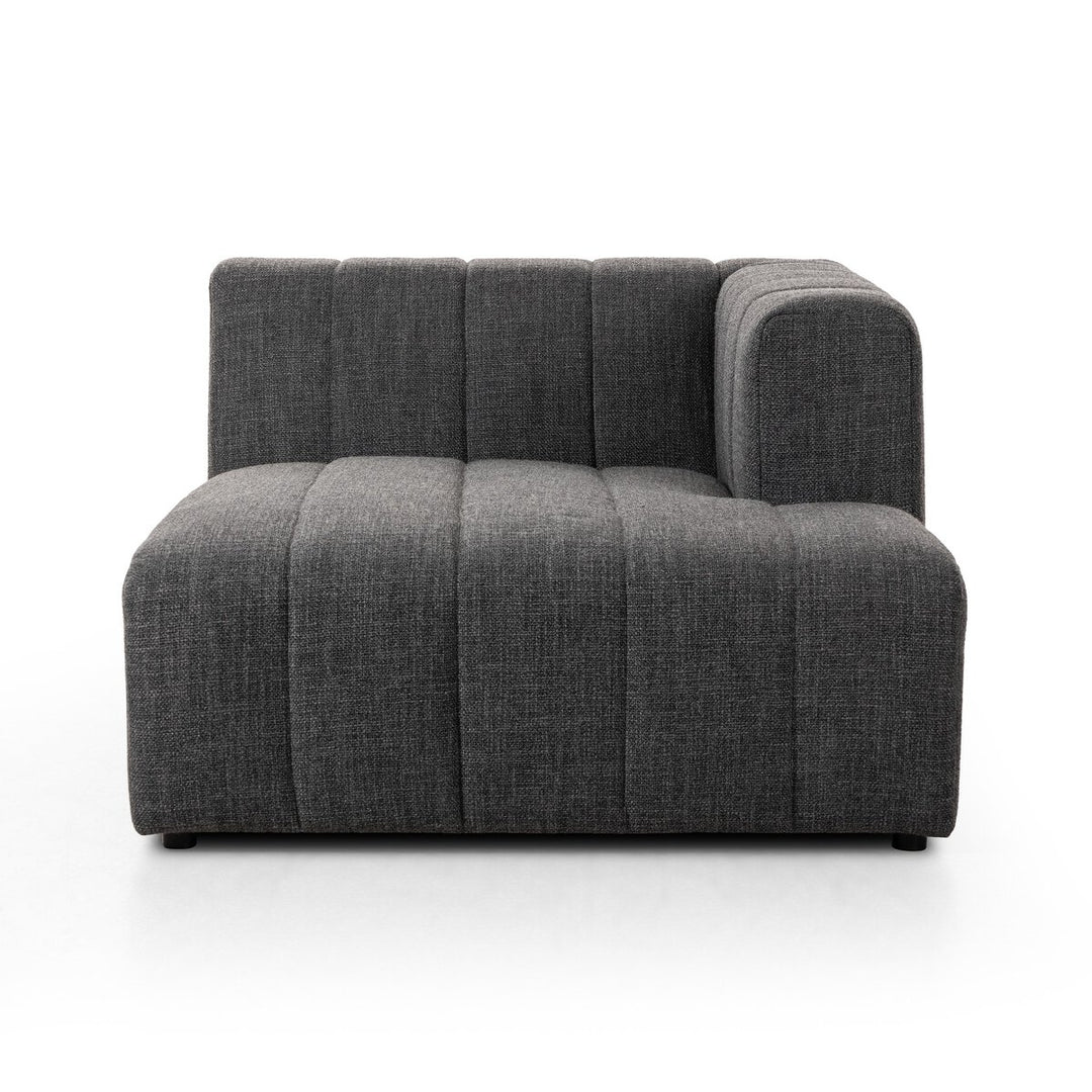 Build Your Own: Ashford Channeled Sectional - Right Chaise - Saxon Charcoal