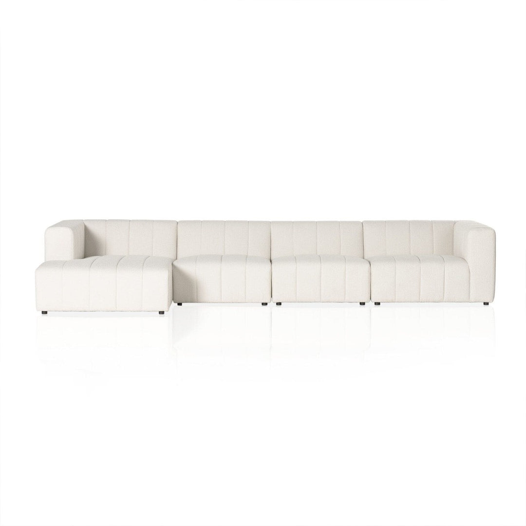 Logan Channeled 4-Piece Sectional - Fayette Cloud - Left Chaise