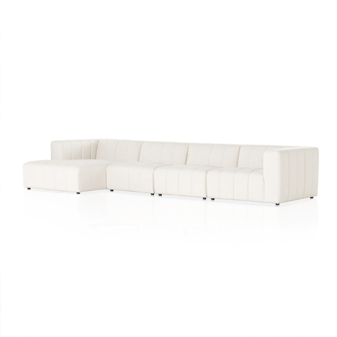 Logan Channeled 4-Piece Sectional - Fayette Cloud - Left Chaise