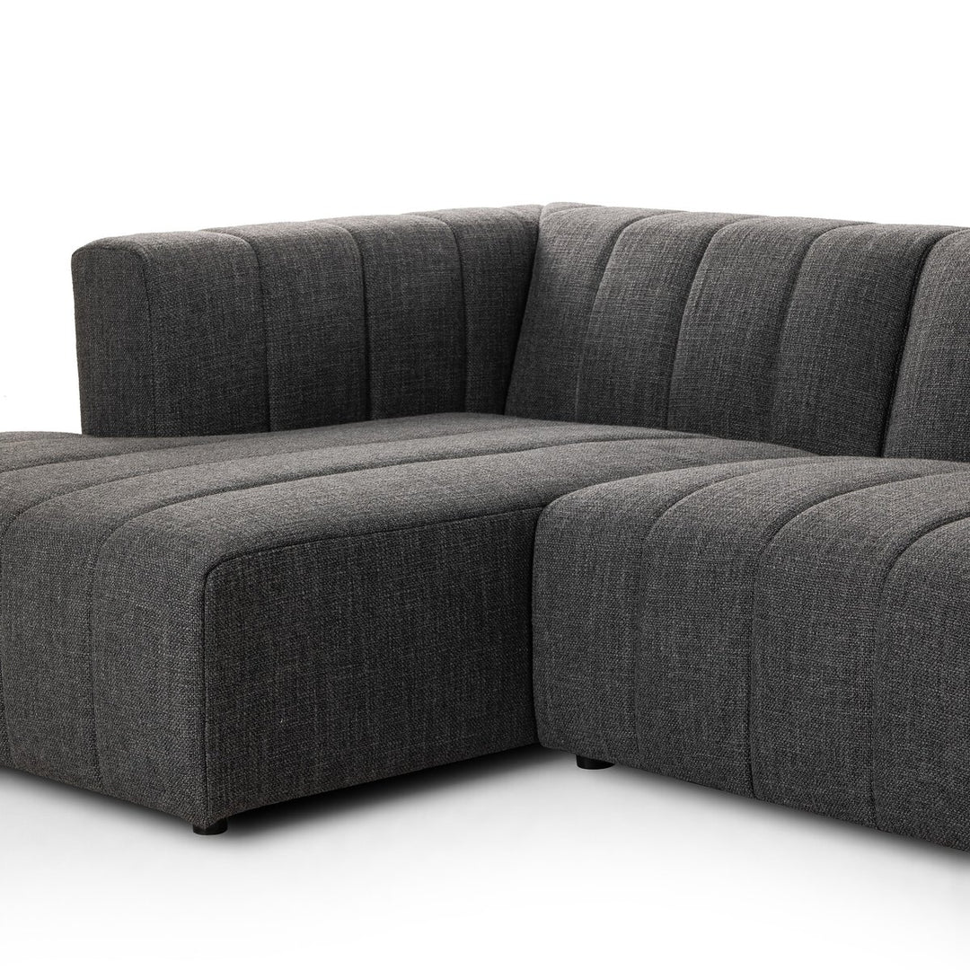 Ashford Channeled 4-Piece Sectional - Left Chaise - Saxon Charcoal