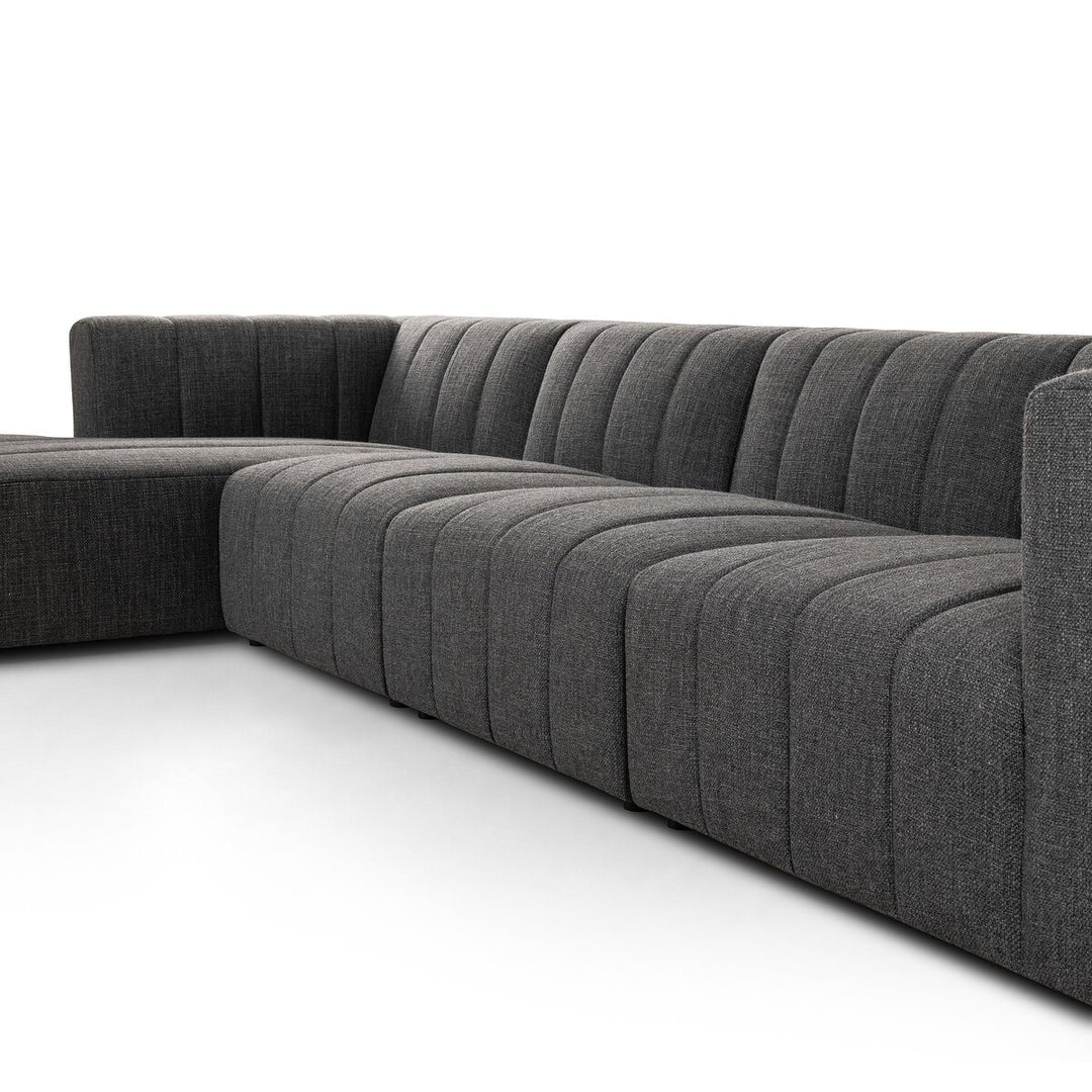 Ashford Channeled 4-Piece Sectional - Left Chaise - Saxon Charcoal