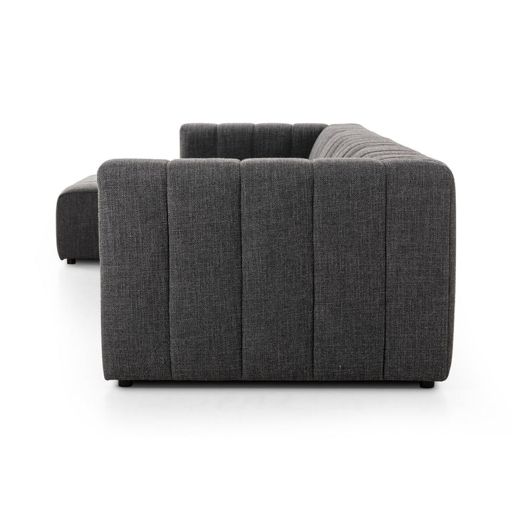 Ashford Channeled 4-Piece Sectional - Left Chaise - Saxon Charcoal