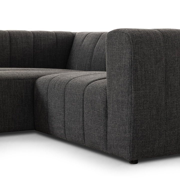 Ashford Channeled 2-Piece Sectional - Left Arm Facing - Saxon Charcoal