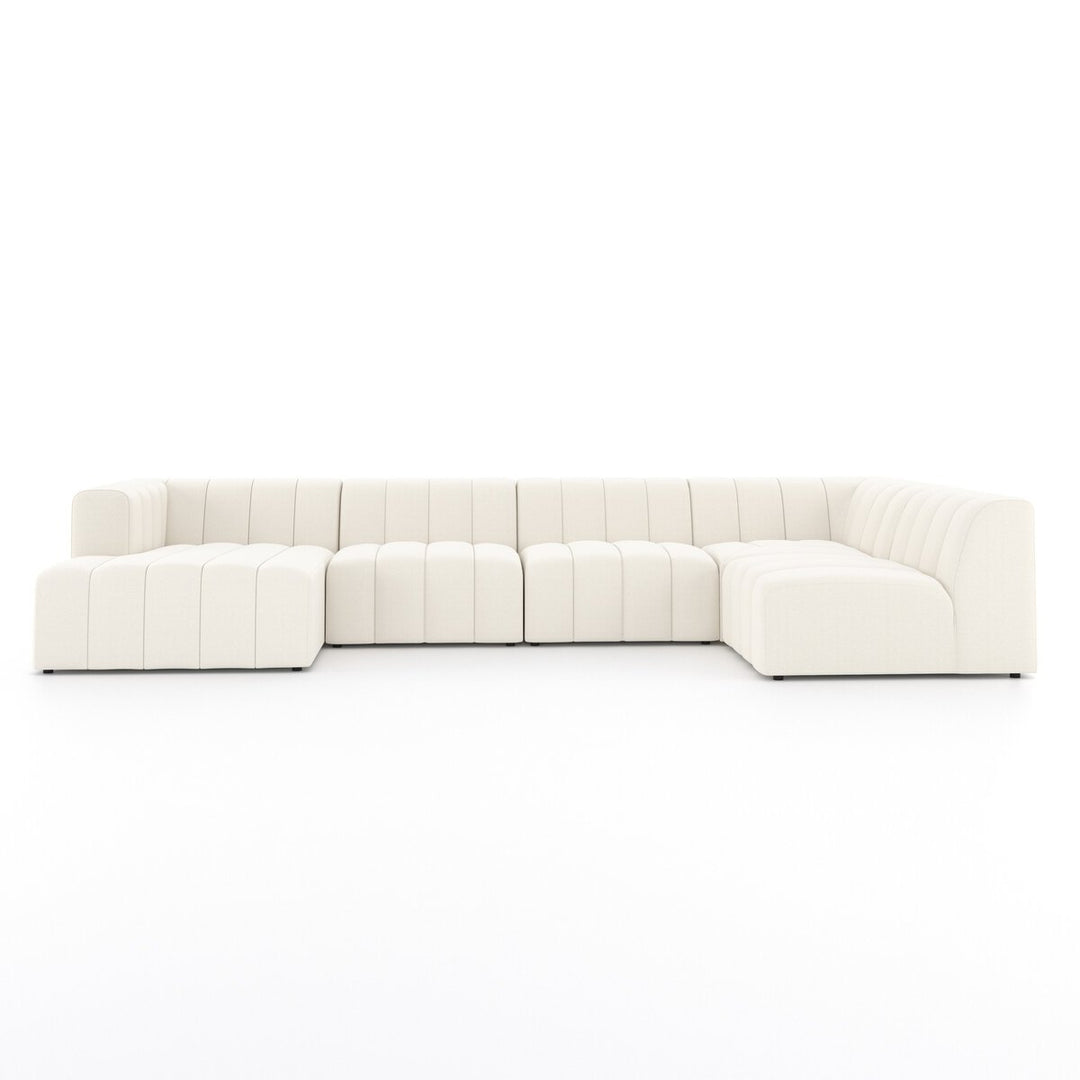 Ashford Channeled 5-Piece Sectional - Left Chaise - Fayette Cloud