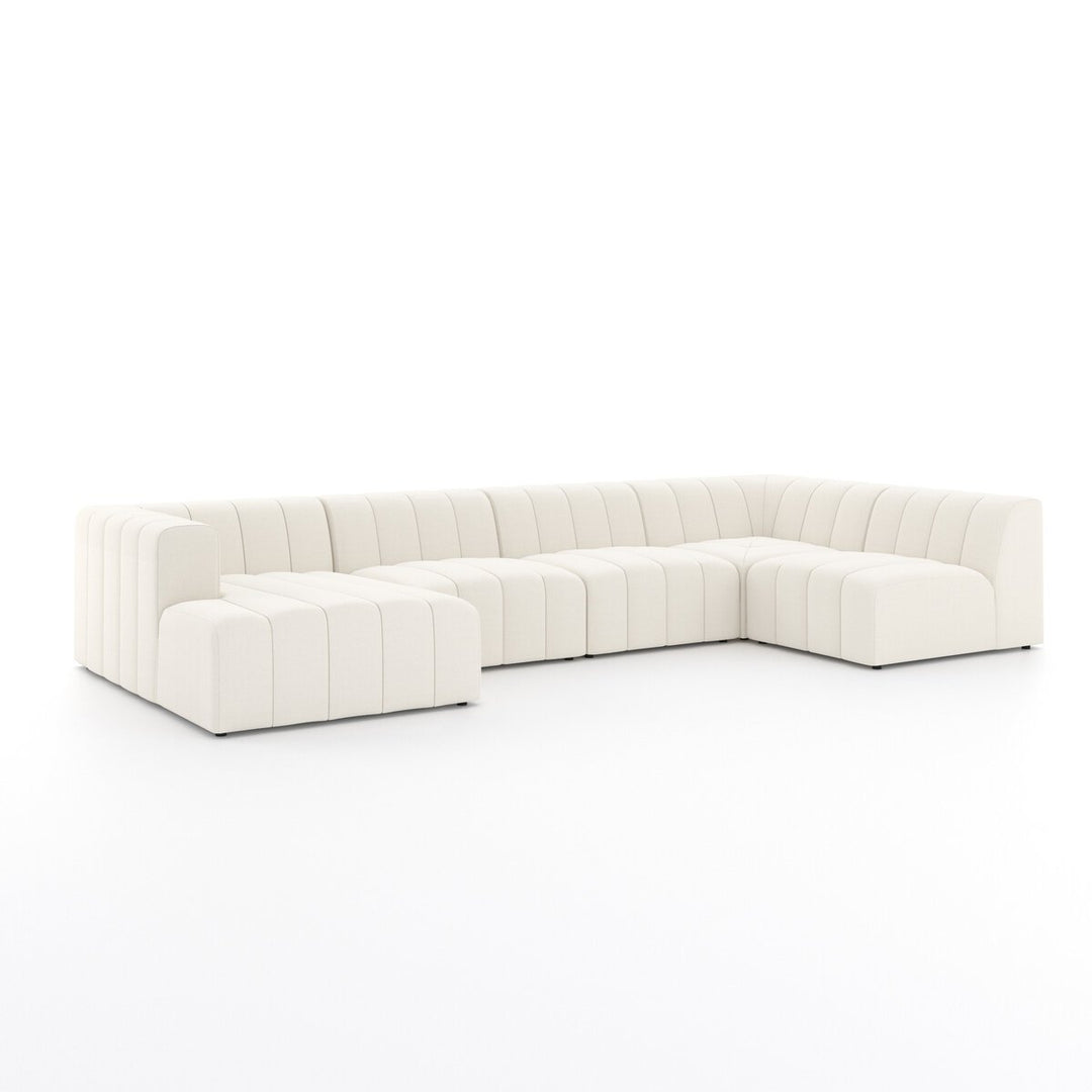 Ashford Channeled 5-Piece Sectional - Left Chaise - Fayette Cloud