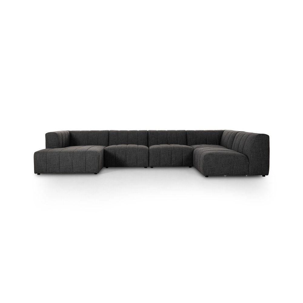 Log Channeled 5-Piece Sectional - LAF Chaise - Saxon Charcoal – France ...