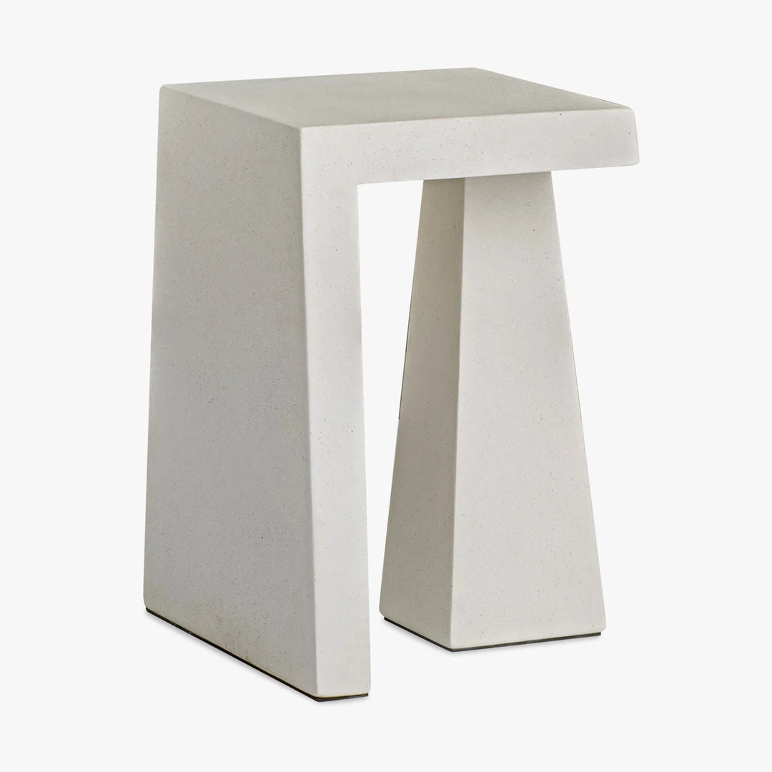 Obelisk Fibercement Side Table - Texture White #2