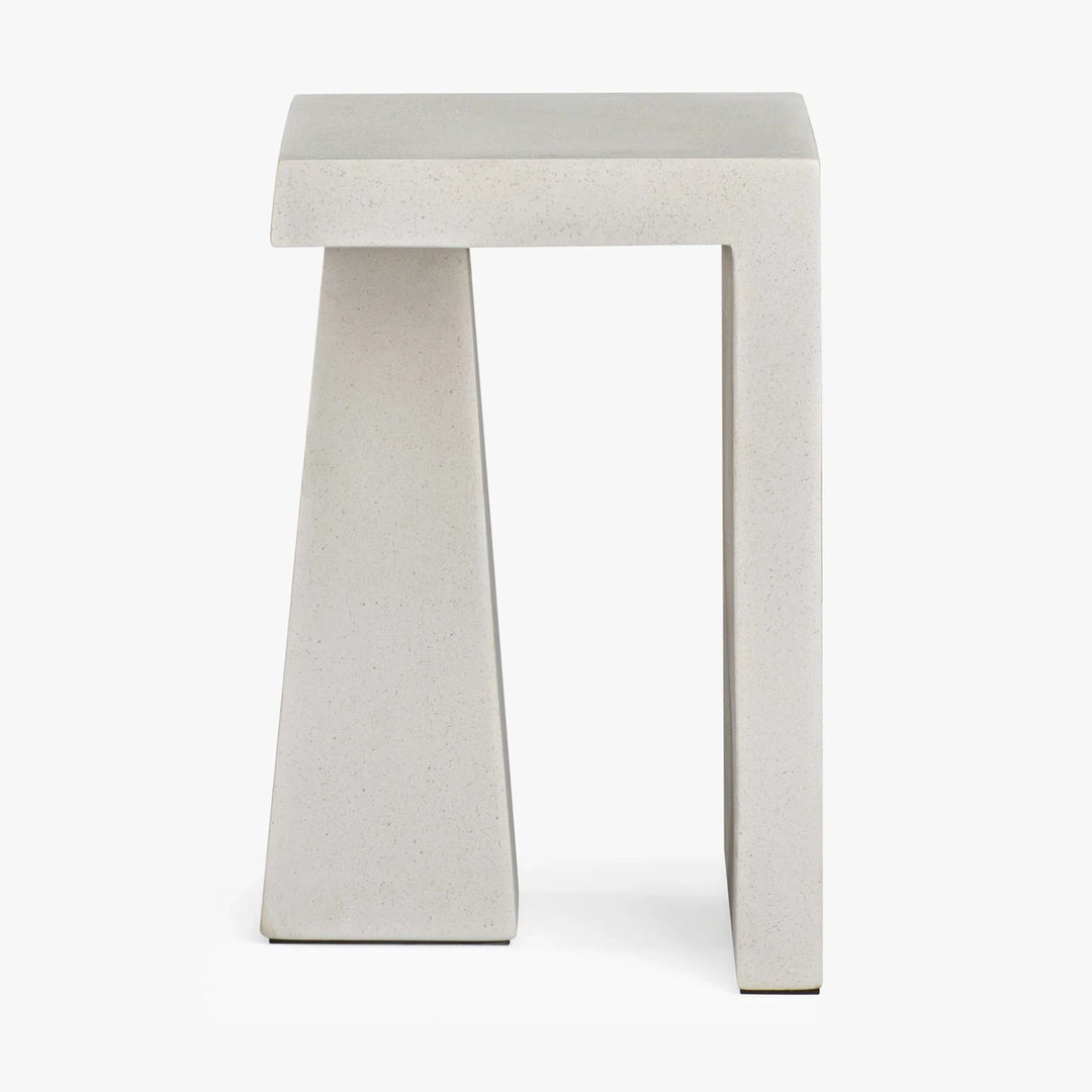 Obelisk Fibercement Side Table - Texture White #2