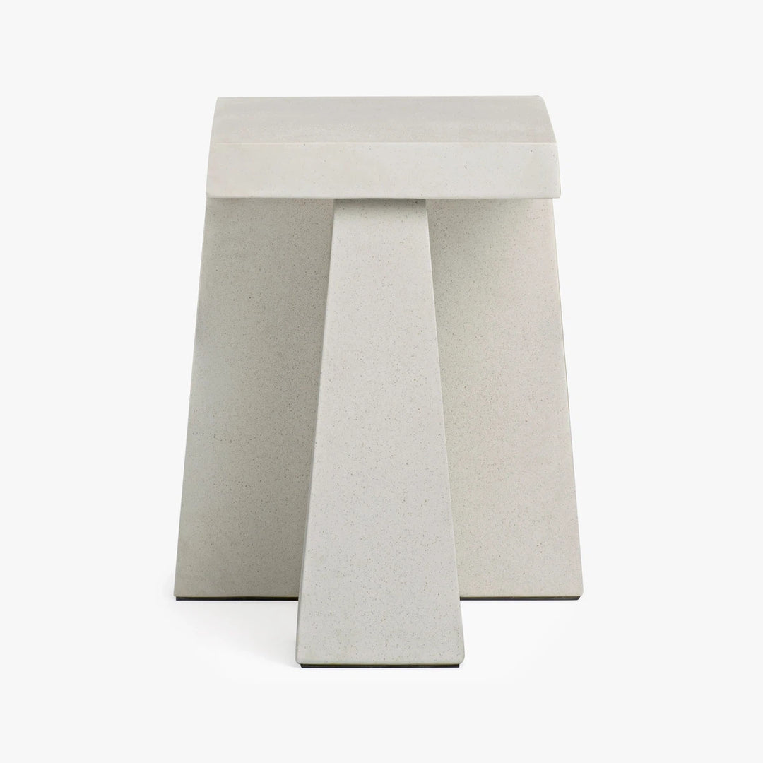 Obelisk Fibercement Side Table - Texture White #2