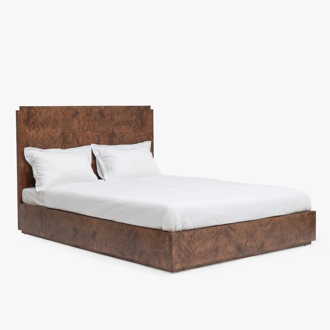 Wesley Burl Bed - Queen - Dark Burl