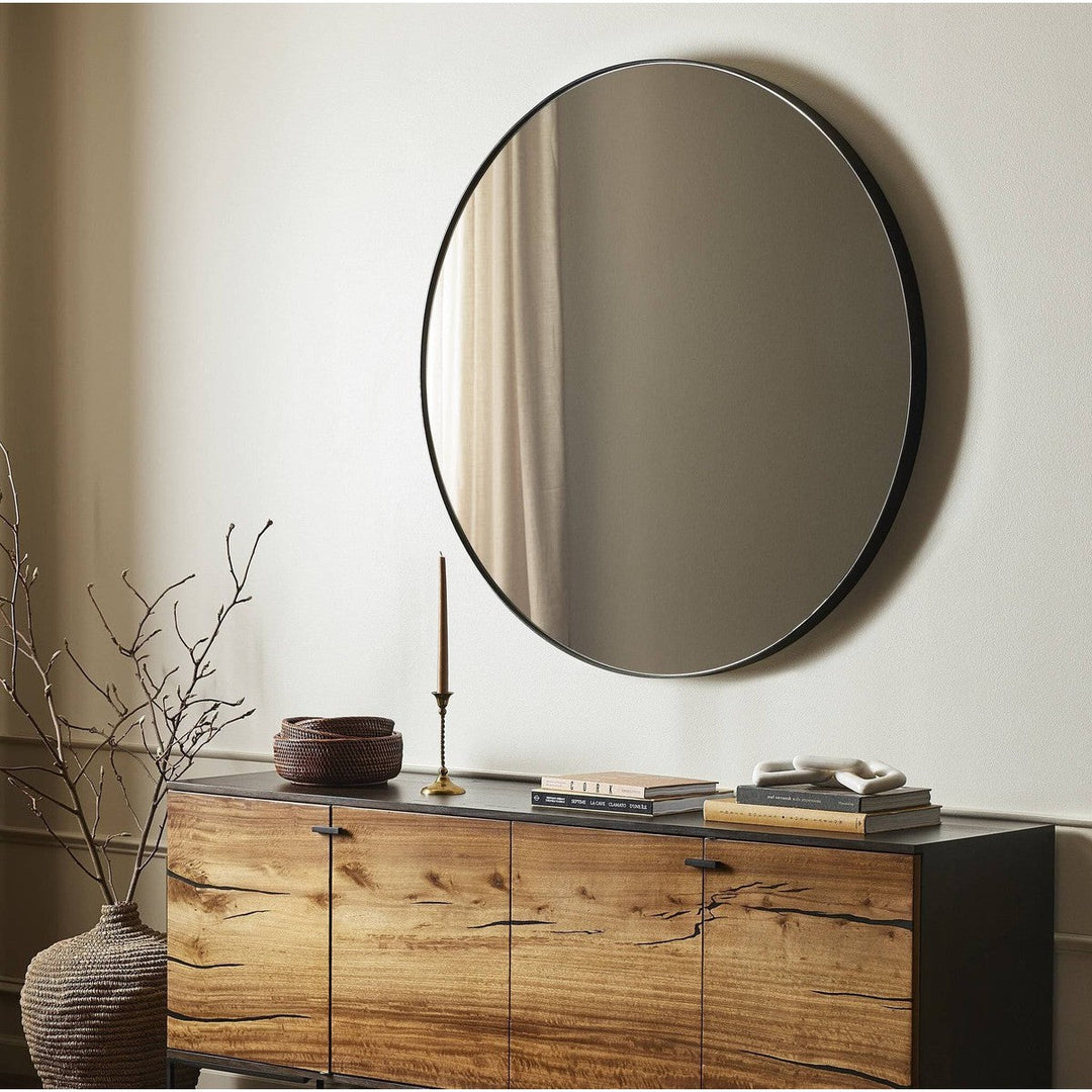 Bellevue Round Mirror - Rustic Black