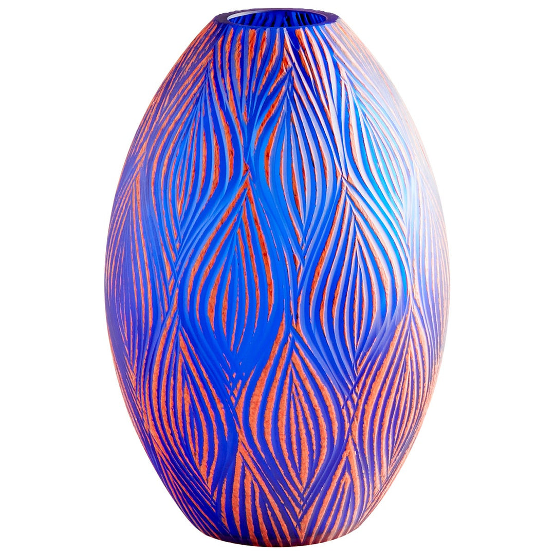 Large Fused Groove Vase