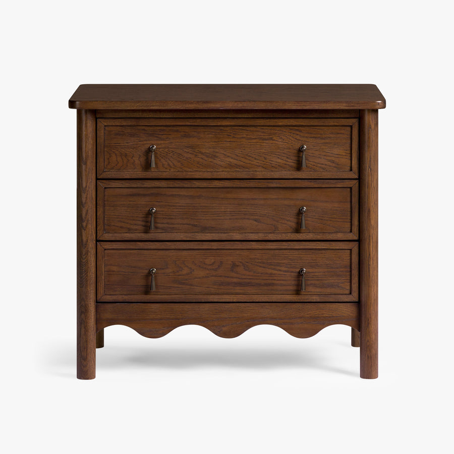 Co.House Onda 3-Drawer Oak Nightstand