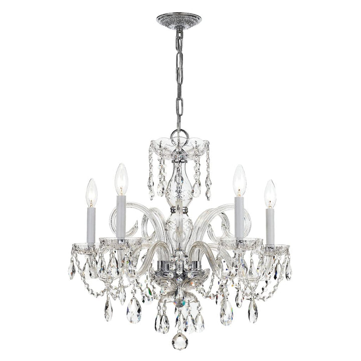 Traditional Crystal 5 Light Hand Cut Crystal Polished Chrome Chandelier-Crystorama Lighting Company-CRYSTO-1005-CH-CL-MWP-Chandeliers-1-France and Son