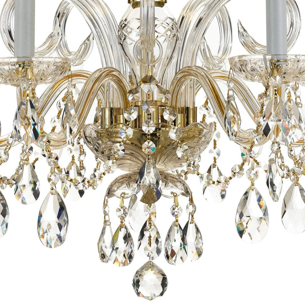 Traditional Crystal 5 Light Hand Cut Crystal Polished Brass Chandelier-Crystorama Lighting Company-CRYSTO-1005-PB-CL-MWP-Chandeliers-2-France and Son