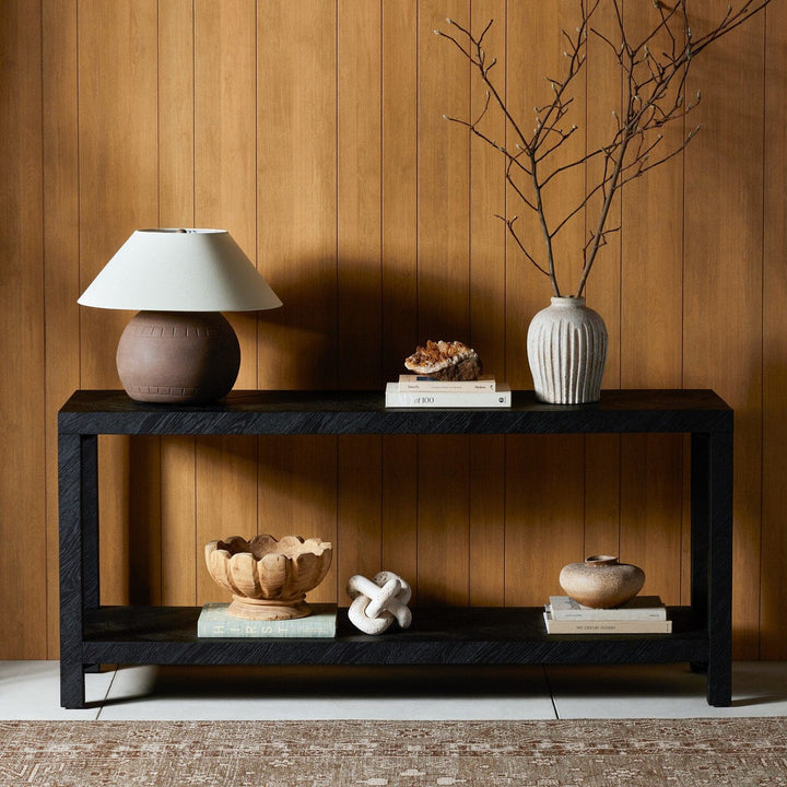 Langston Console Table - Drifted Matte Black