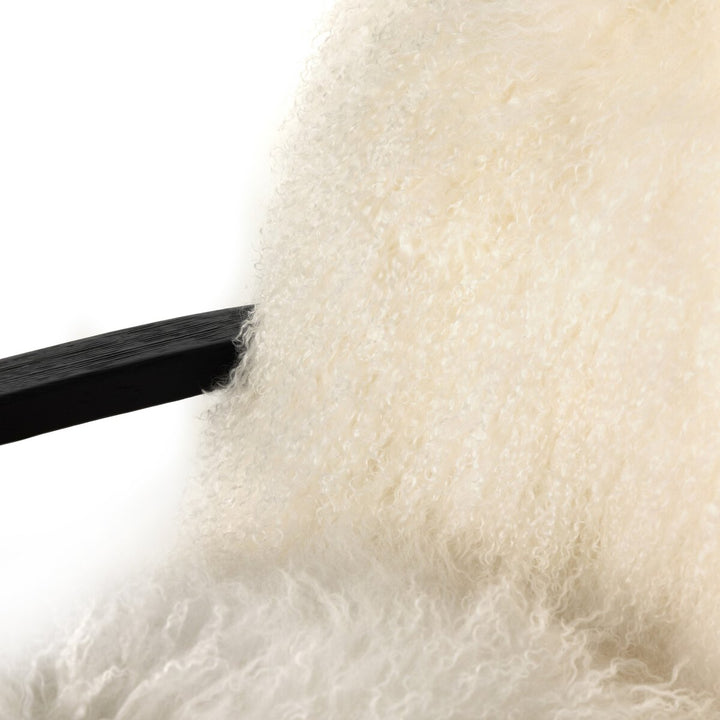 Oakley Armchair - Drifted Matte Black - Mongolia Cream Fur