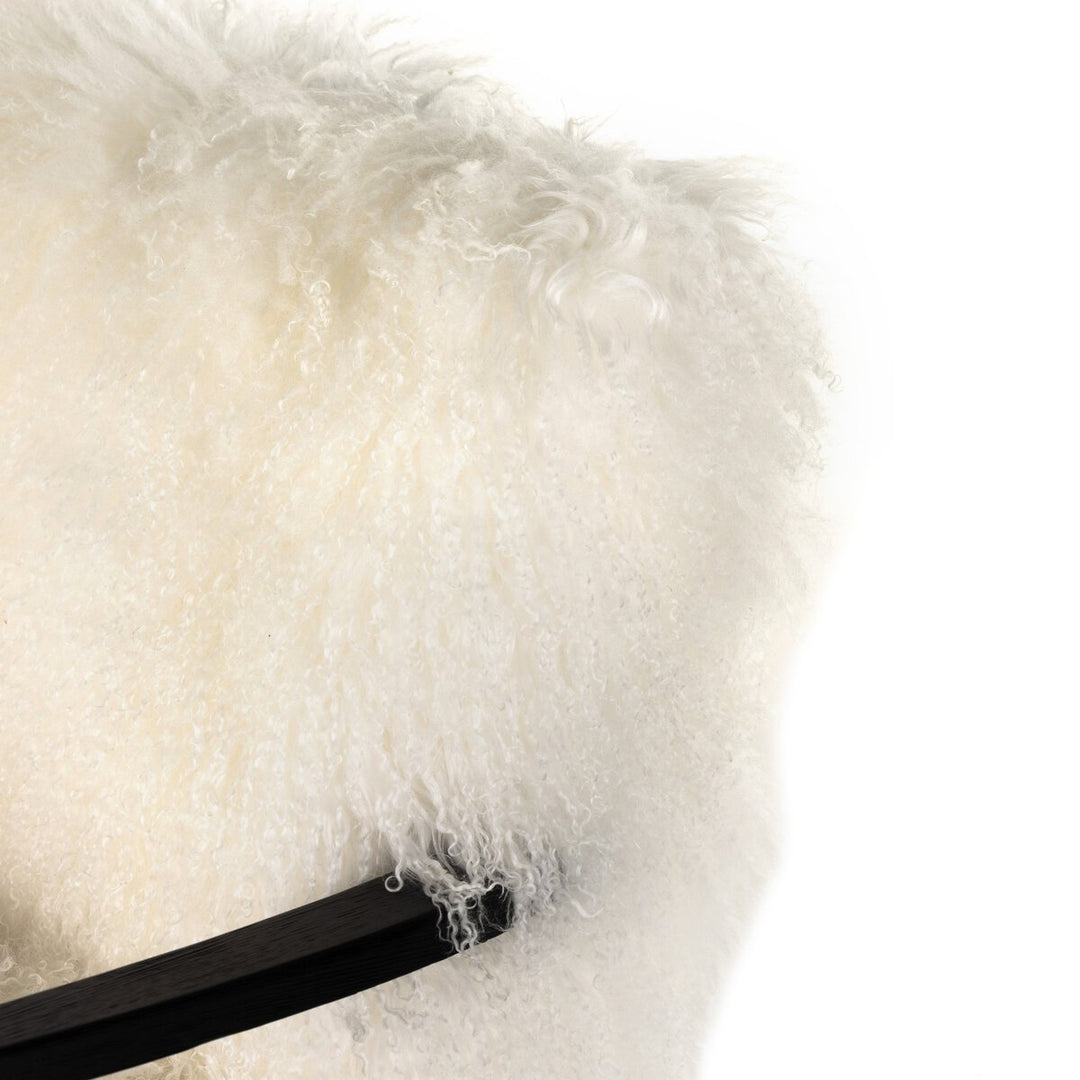 Oakley Armchair - Drifted Matte Black - Mongolia Cream Fur