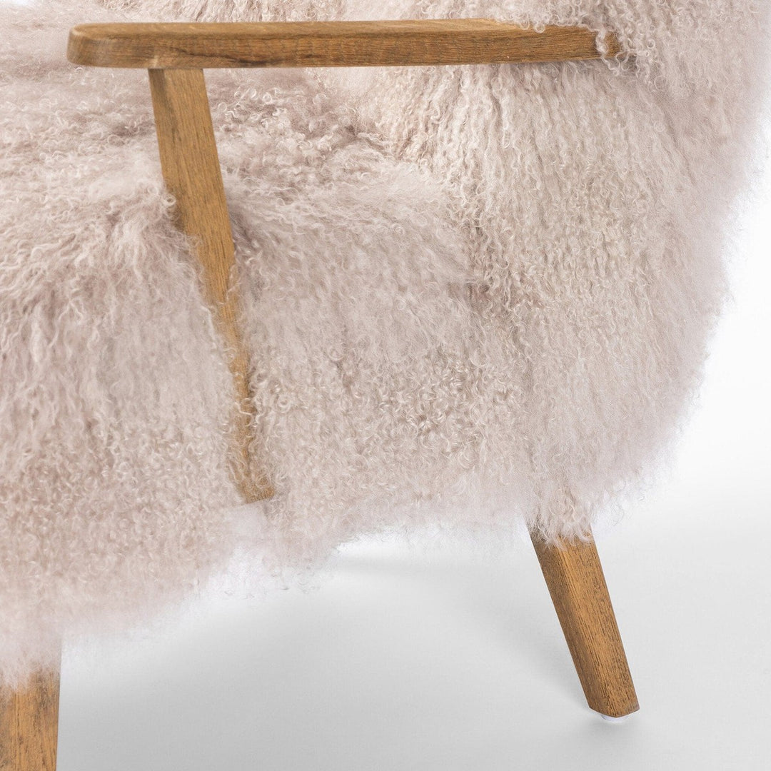 Ashton Armchair - Taupe Mongolian Fur