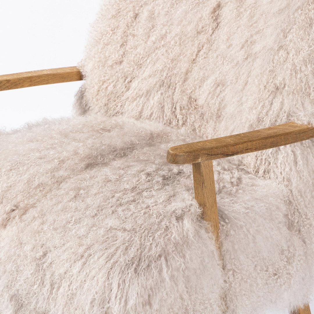 Ashton Armchair - Taupe Mongolian Fur