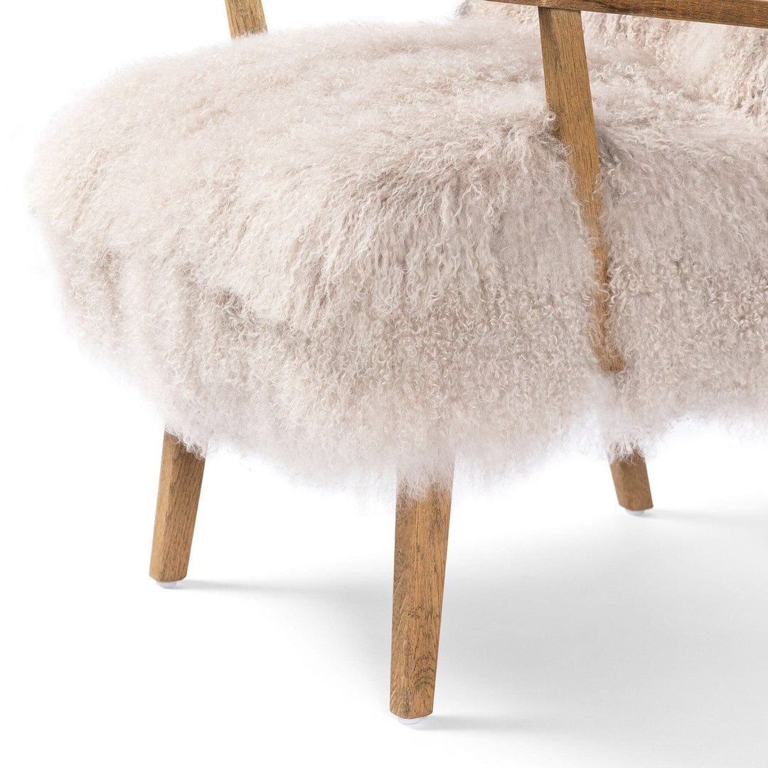 Ashton Armchair - Taupe Mongolian Fur