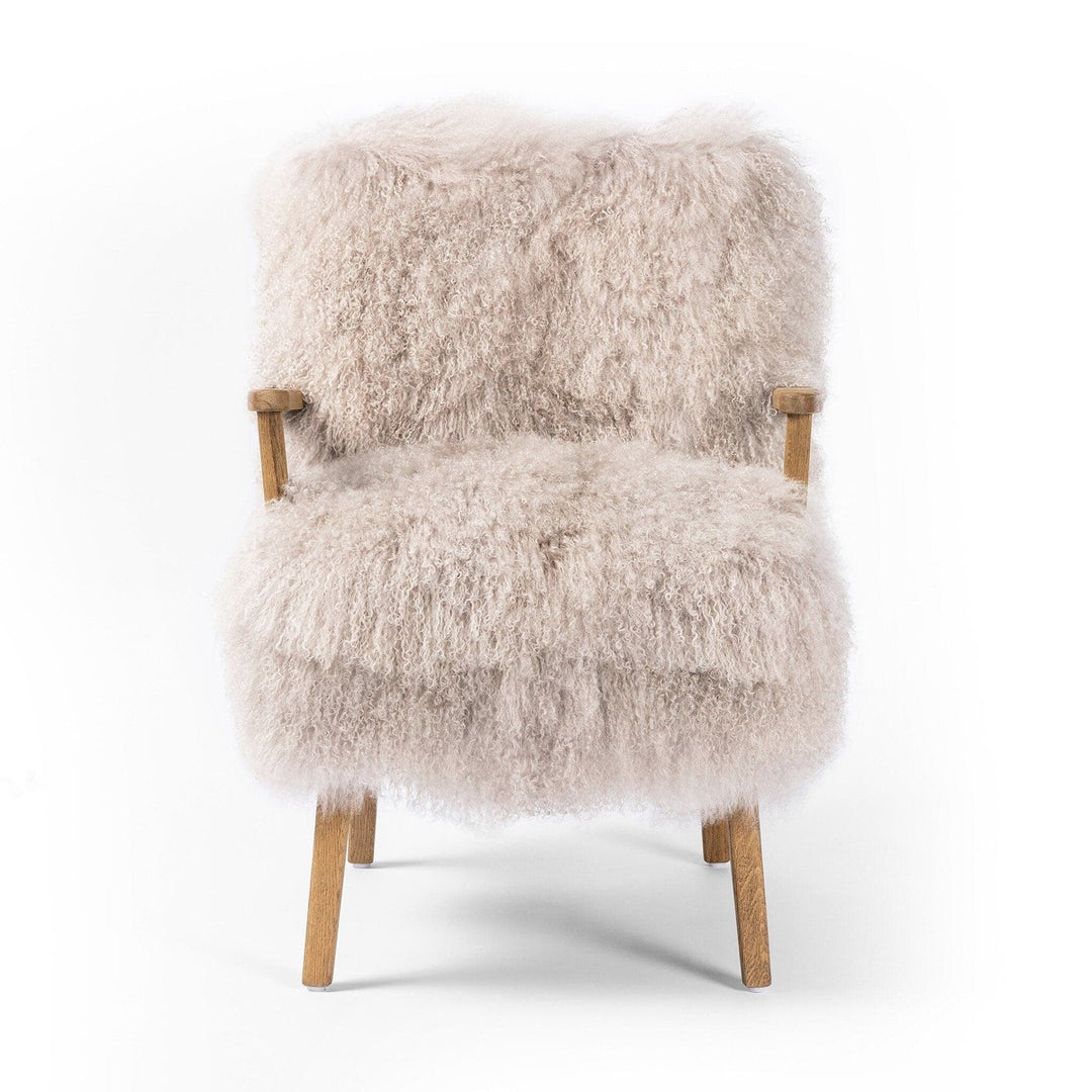 Ashton Armchair - Taupe Mongolian Fur