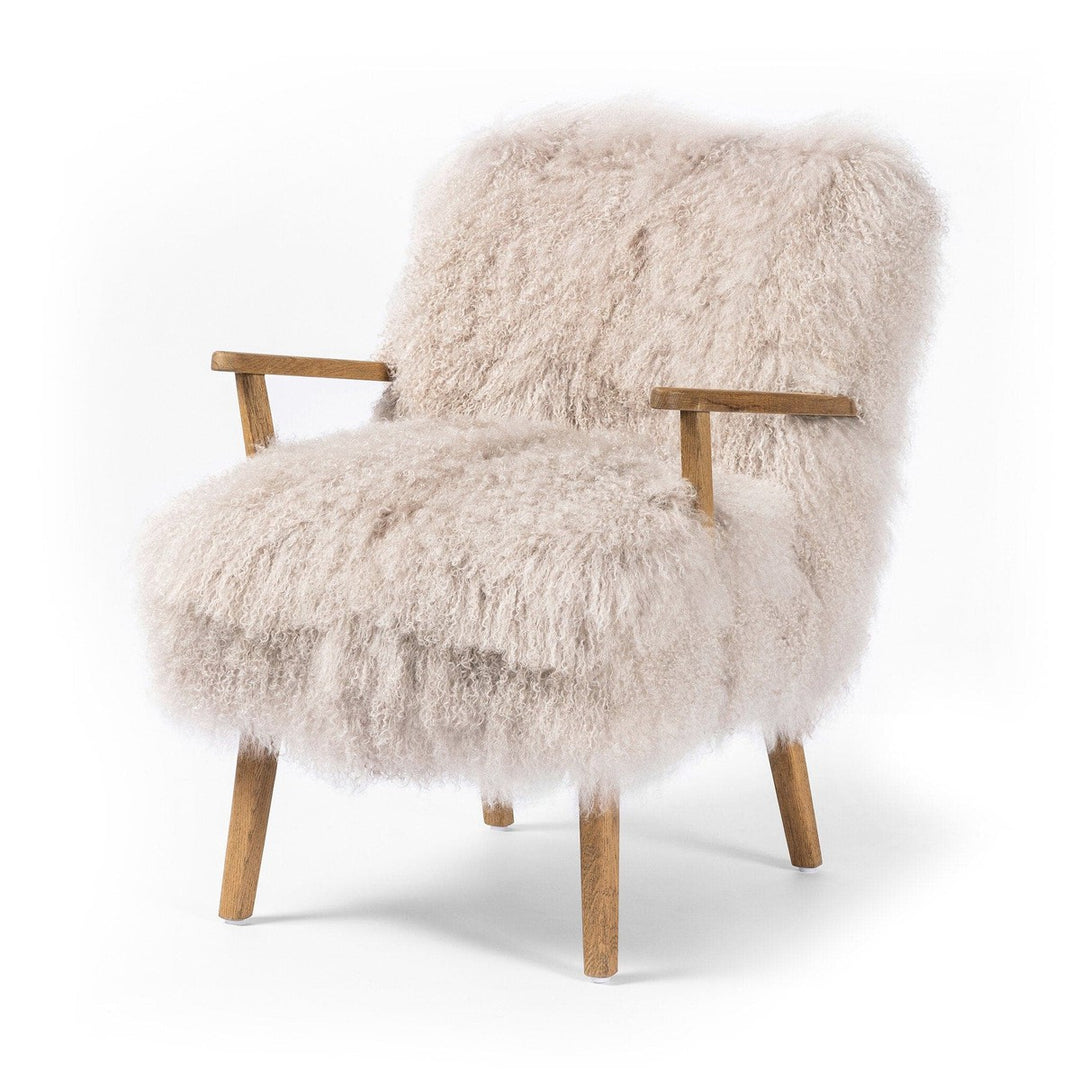 Ashton Armchair - Taupe Mongolian Fur