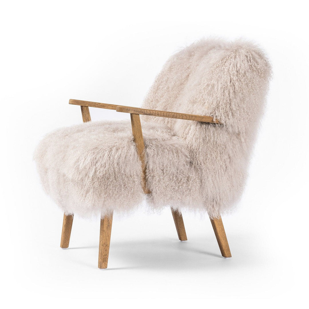 Ashton Armchair - Taupe Mongolian Fur