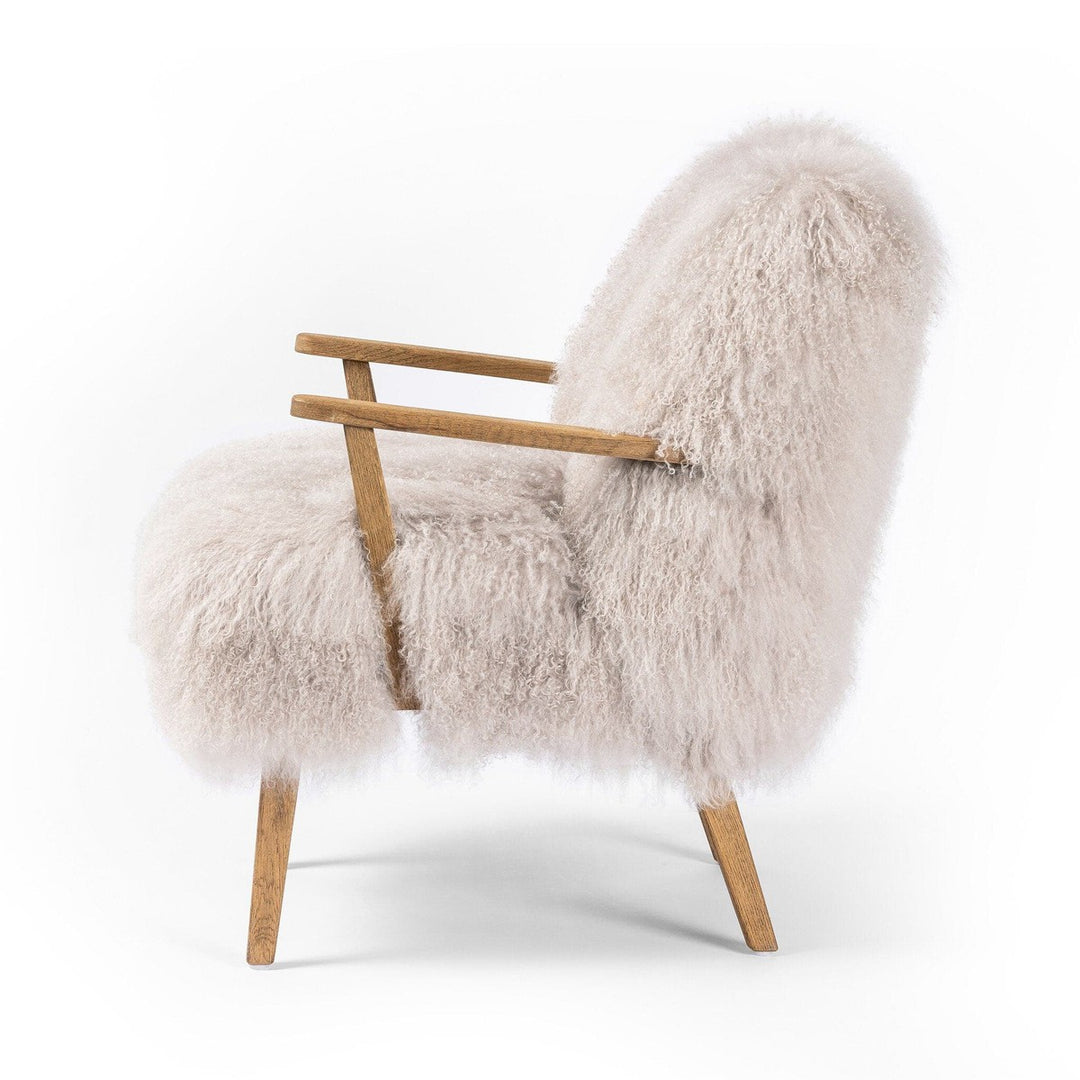 Ashton Armchair - Taupe Mongolian Fur