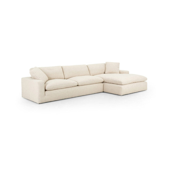 Pearl 2-Piece RAF 106" Sectional - Thames Cream