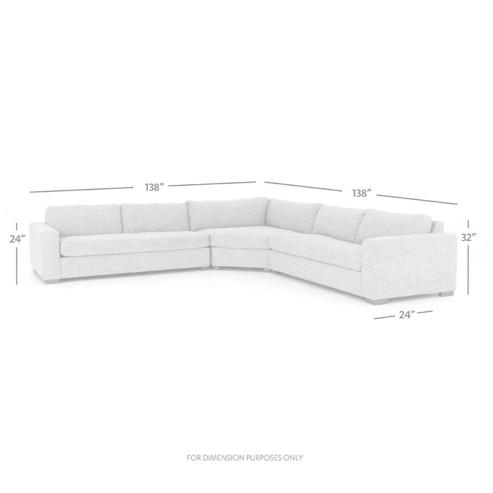 Brooks 3-Piece Corner Sectional - Thames Cream - Large