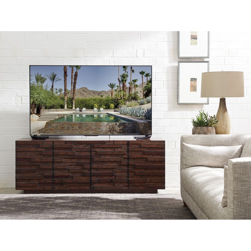 Criss Cross Media Console - Light Brown