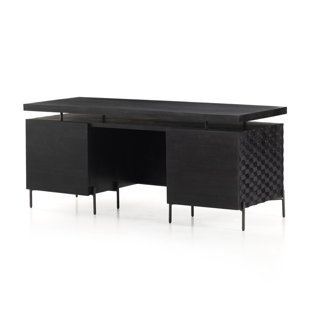 Michel Desk - Carved Black Wash