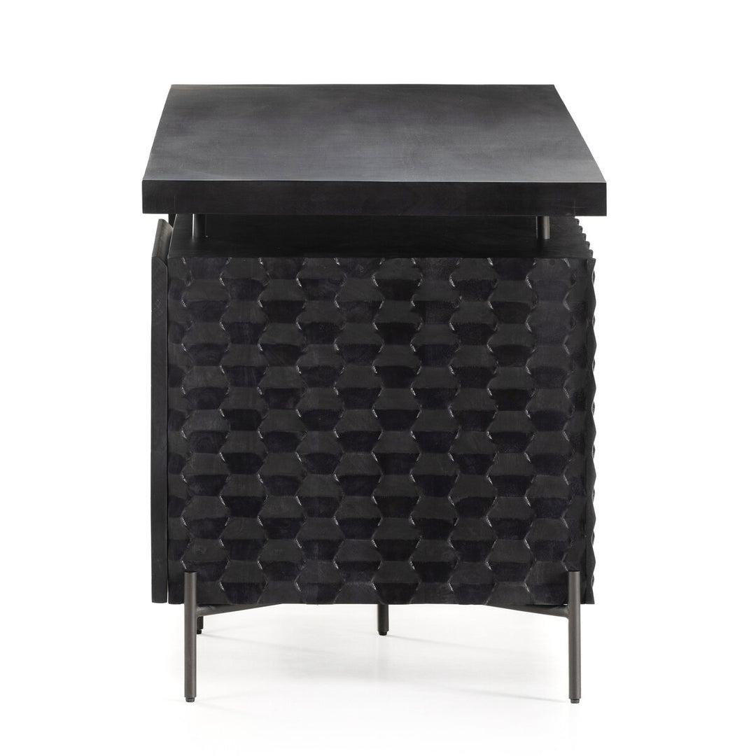 Michel Desk - Carved Black Wash