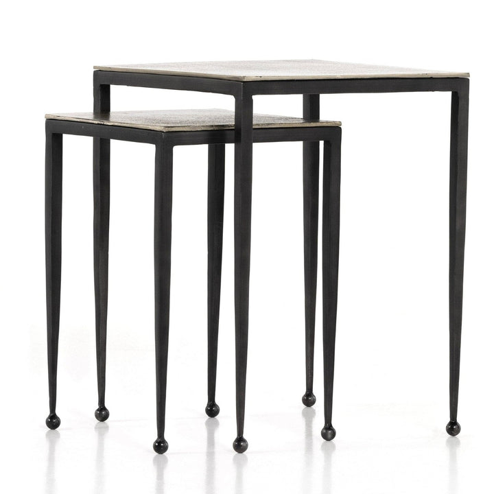 Dalton Nesting End Table - Raw Antique Nickel